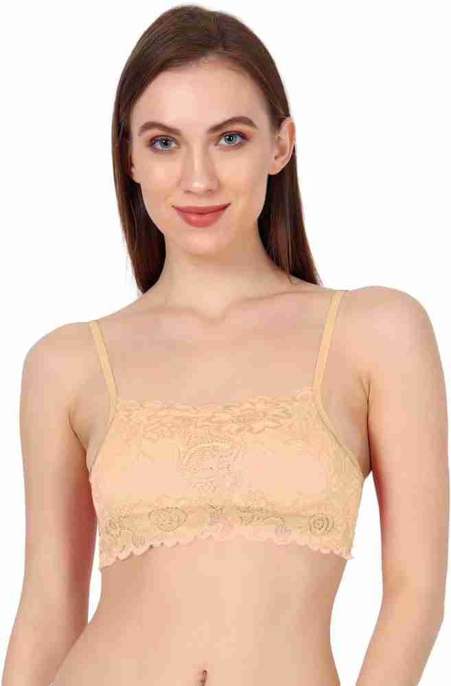 iBest iBest Silky Net Lightly Padded Non Wired Bralette Bra for