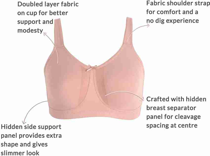 NYKD Flawless Me Breast Separator Rich Cotton Everyday Bra for Women Daily  Use Non Padded, Wireless, Full Coverage - NYB105 - Price History