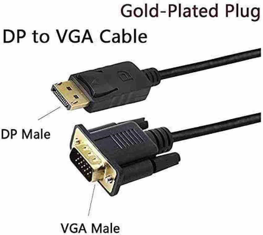 REC Trade HDMI Cable 1.8 m DP to HDMI Cable 1.8m, DisplayPort to HDMI Cable,  DisplayPort Male to HDMI Male 1080P Gold Plated Converter Cable for PC HDTV  Laptop.(RTT-CBL-0048) - REC Trade 
