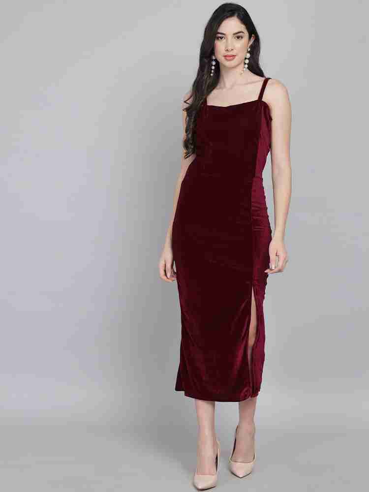INFITROB Women A line Purple Dress