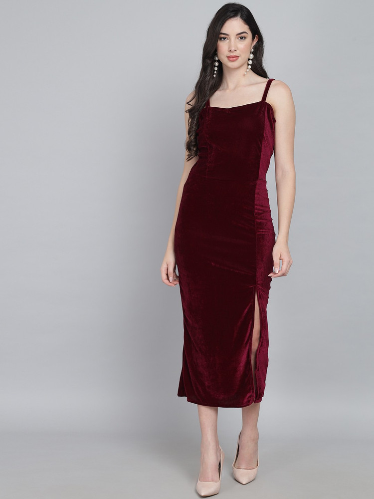 Vaararo Women Bodycon Purple Dress Buy Vaararo Women Bodycon