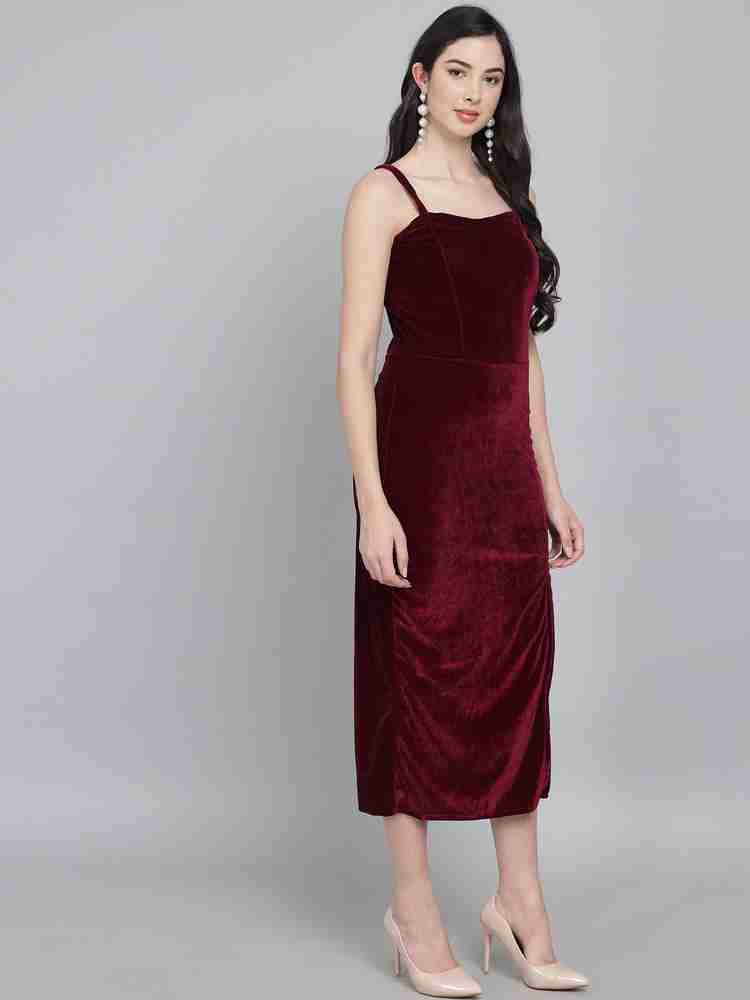 Wine red sale one piece dress