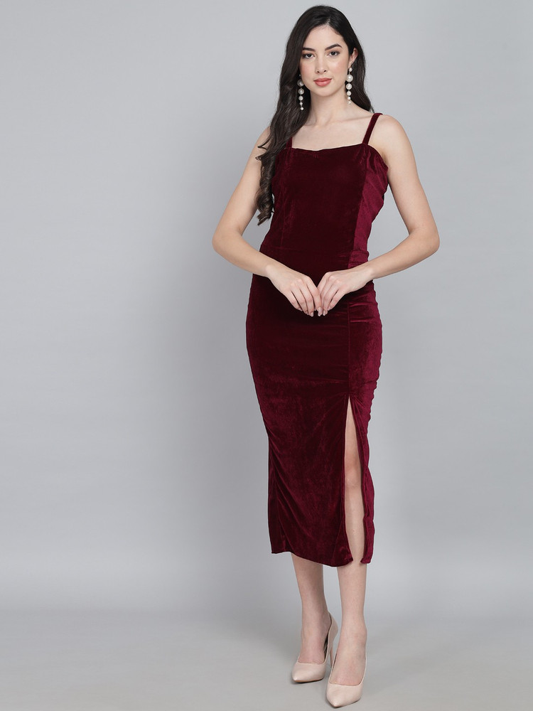 Wine red 2025 one piece dress