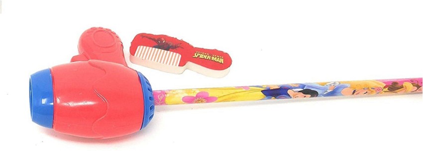 fastgear Hair dryer Erasers sharpner Set for Kids(Set of 6  combo),(Random Print & Design) Non-Toxic Eraser - Sharpner & Eraser