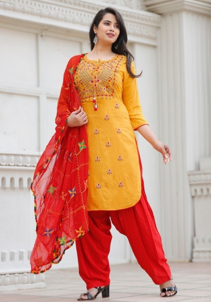 Party Wear Straight Short Kurtis For Patiala Wash Care Dry clean