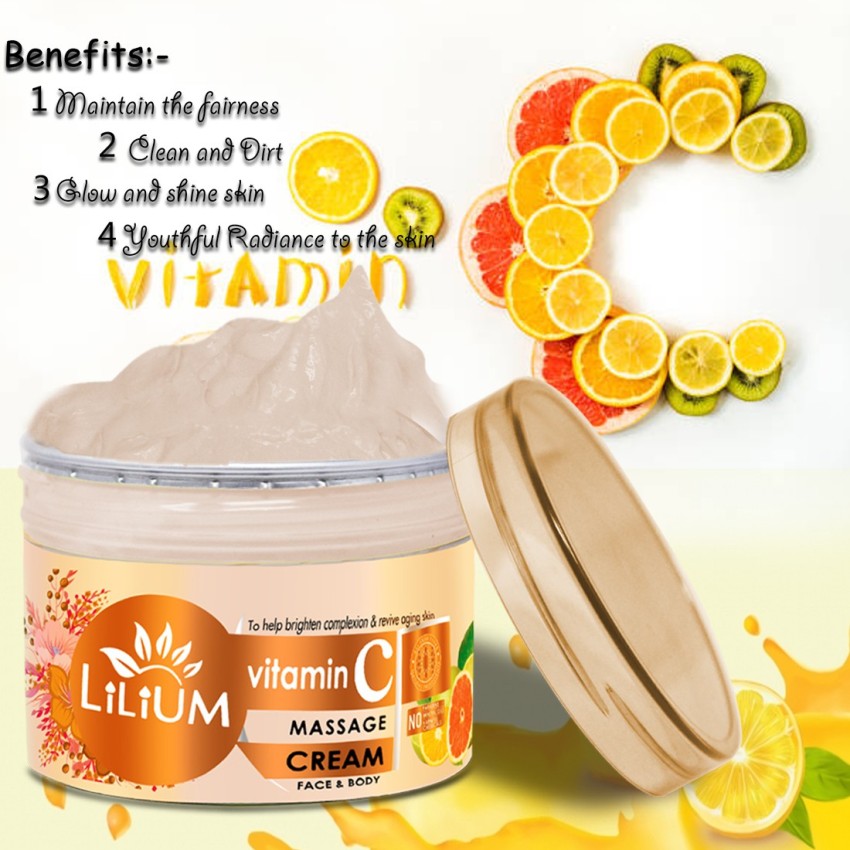 LILIUM Vitamin C Face Body Massage Cream for Face Blood