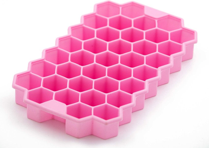 Ice Cube Tray for Freezer with Lid Silicone, 74 Hexagon Shape by