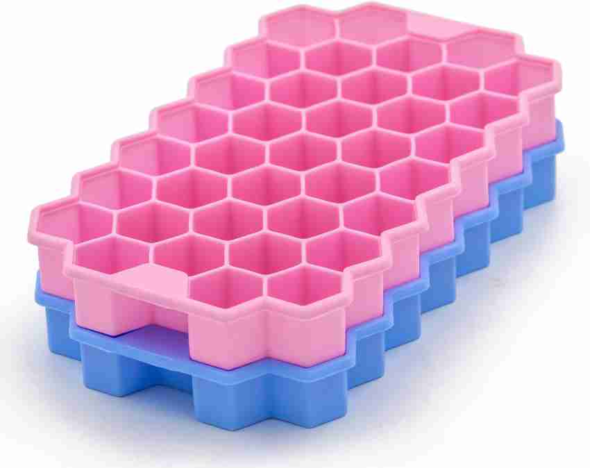 Silicone Ice Cube Tray Set (2 Pack) Honeycomb Shaped Flexible Ice