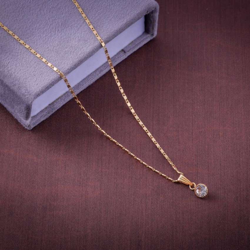 Simple gold chain hot sale with pendant