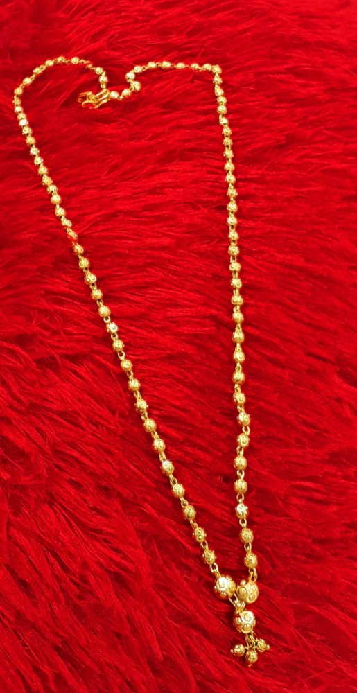 Gold Ball Necklace Design - South India Jewels