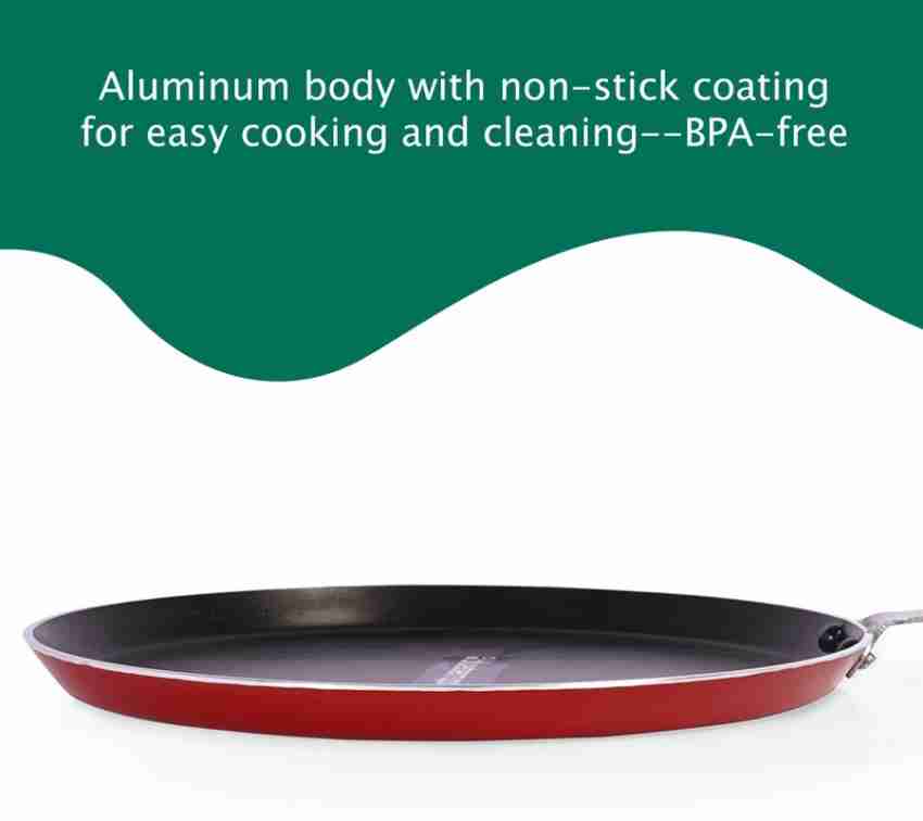 Buy Kitchen Essentials Stainless Steel Non-Stick Tawa - 3 Layer Coating,  Induction Base, 28 cm, Bakelite Handle Online at Best Price of Rs 499 -  bigbasket