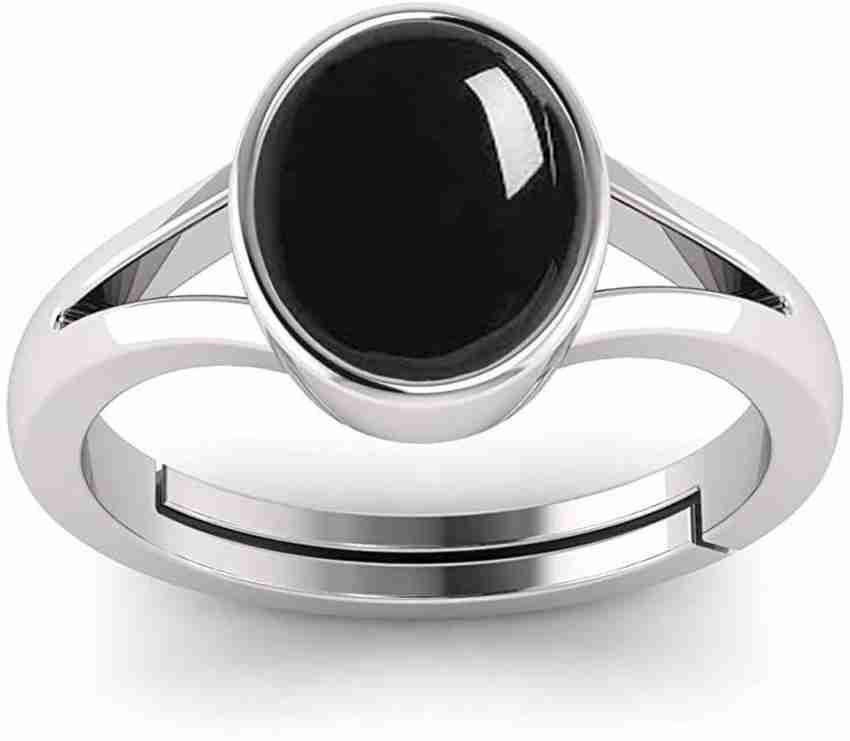 DINJEWEL 6.50 Carat Sulemani Hakik Ring Original Natural Black Haqiq Precious Gemstone Silver Silver Plated Ring Price in India Buy DINJEWEL 6.50 Carat Sulemani Hakik Ring Original Natural Black Haqiq...