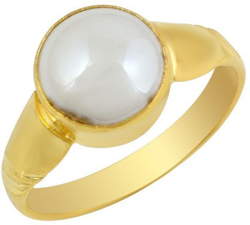 Senroar 8.5 Ratti Pearl Ring Natural Gemstone Moti Ring Brass Pearl Ring Price in India Buy Senroar 8.5 Ratti Pearl Ring Natural Gemstone Moti Ring Brass Pearl Ring Online at Best