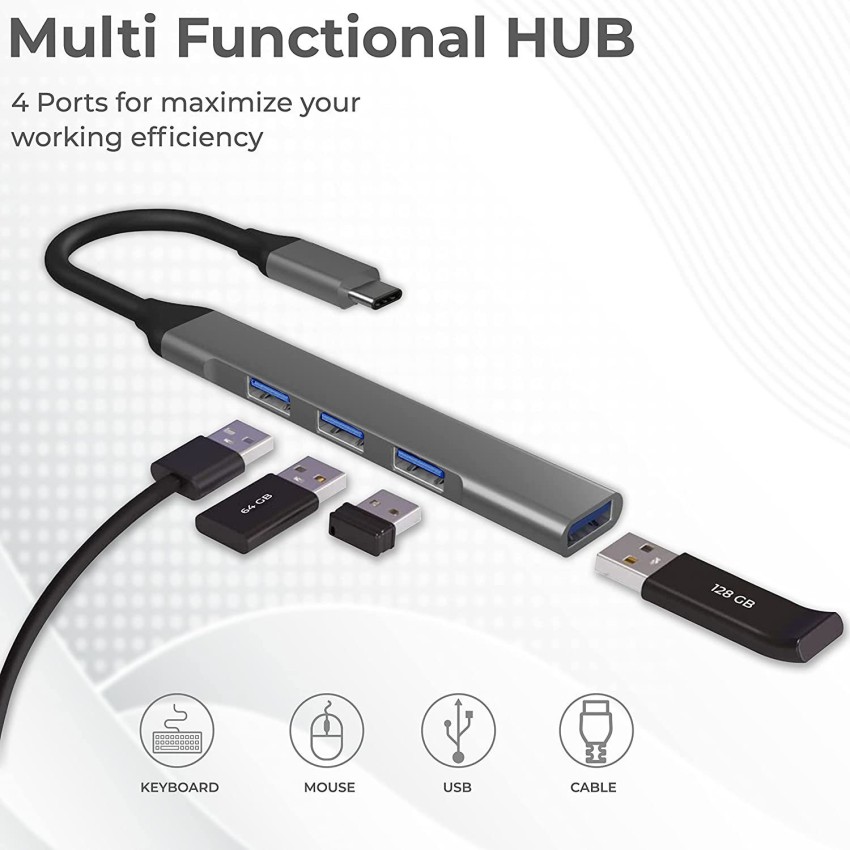 Adaptateur Hub USB 4 en 1 - Compatible avec Apple Macbook Pro / Air / iMac  / Mac Mini