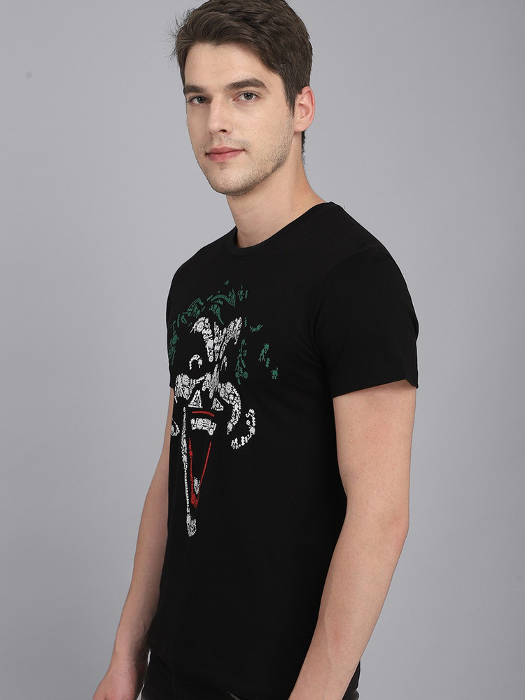 Joker by Free Authority Graphic Print Men Round Neck Black T Shirt