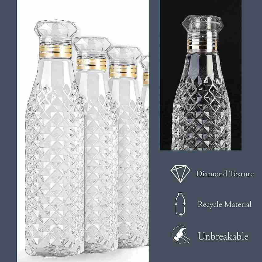 Crystal Clear Water Bottle Set of 6 1 litre, Plastic Fridge Water Bottle Set