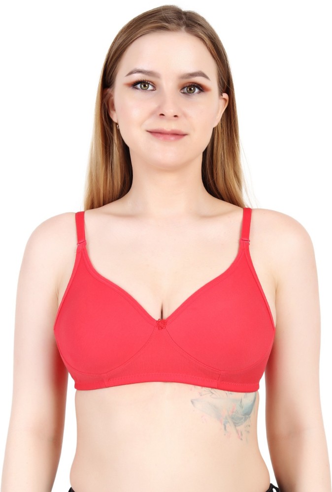 Buy Alishan Pink Cotton Blend Sports Non Padded Bra - 36B (pack of