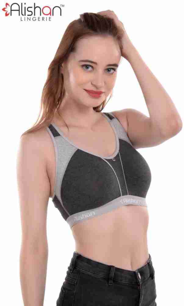 Hollow Back Workout Bra, Padded Uneck Sports Bra, Pure Color