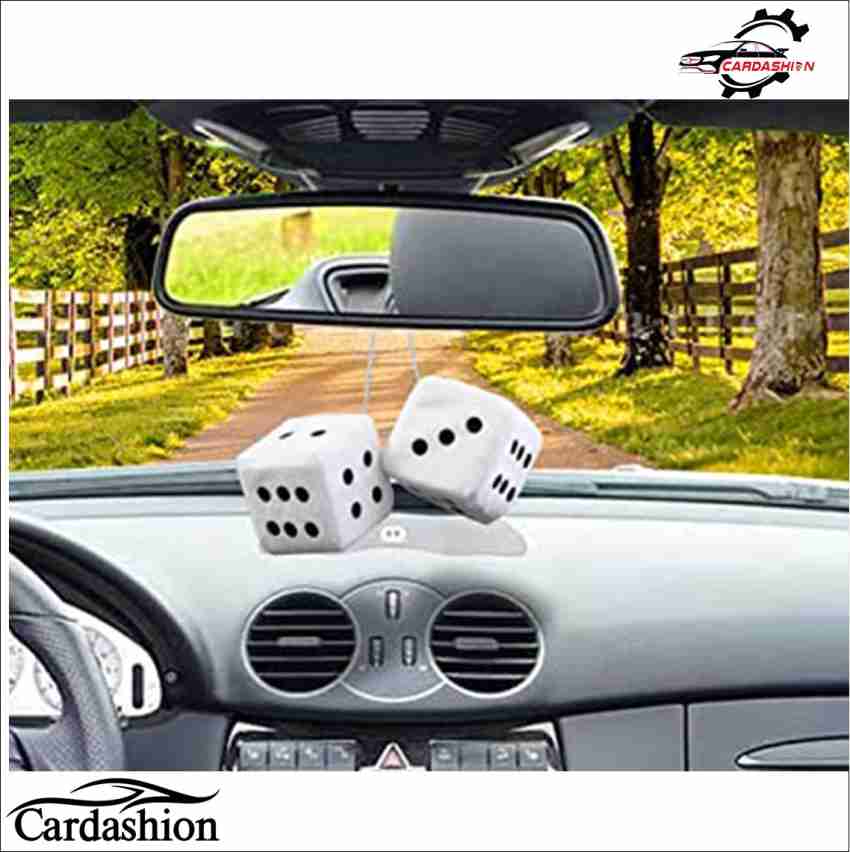 cardashion Double Dice White Black Car Rear View Mirror Hanging