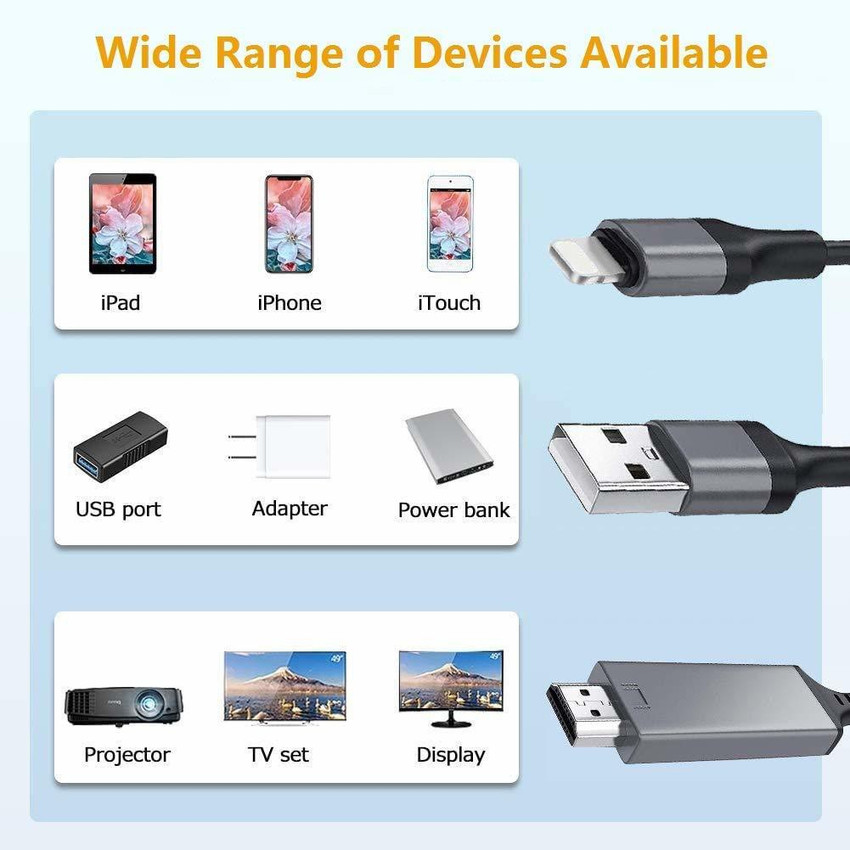 Etzin Lightning Cable 1.8 m Lightning to HDMI Cable Adapter