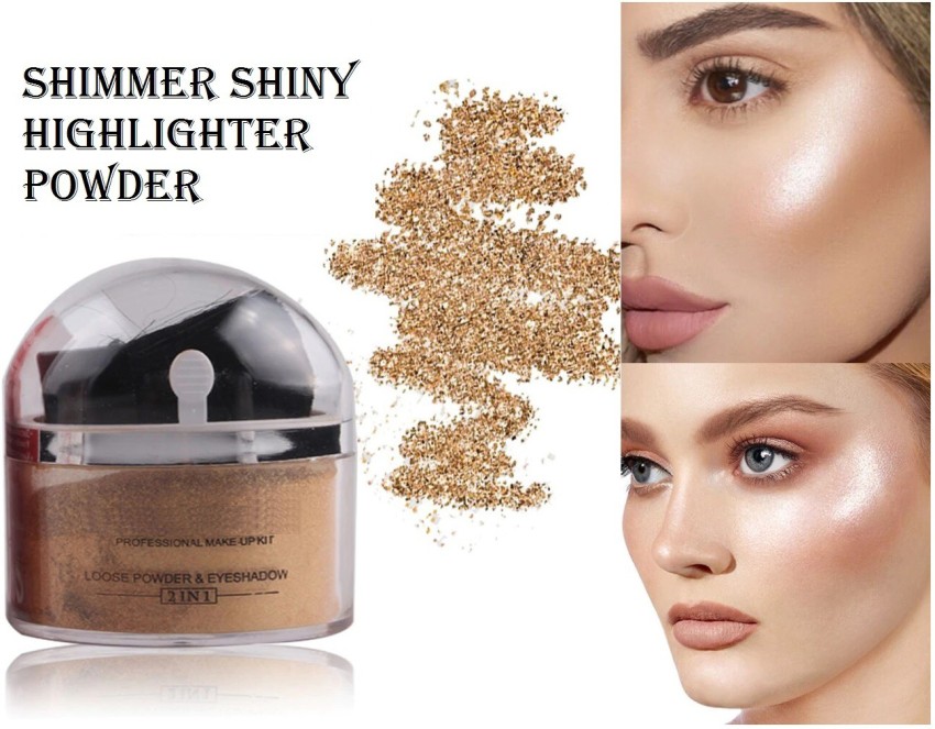 1pc 3d Glitter Highlighter Brush + Nose Shadow + Face Highlighter Powder,  Gold
