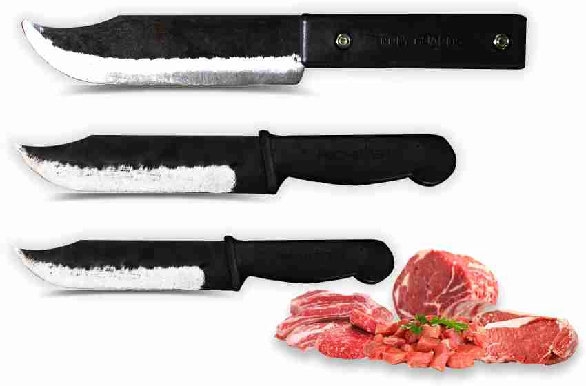 Polyguards Premium Kitchen Knives Set of 2, Small Point and Round Iron  Kitchen Knife Used for Vegetable, Meat Fish Cutting Chaku Knife (Black)