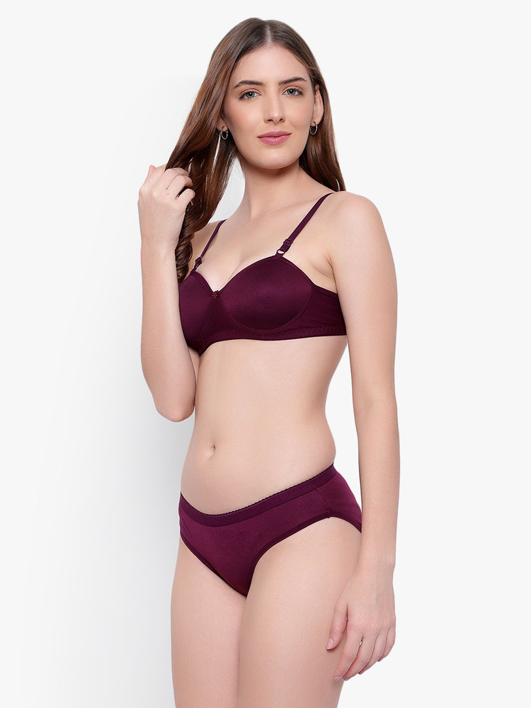 Maroon bra store and panty set