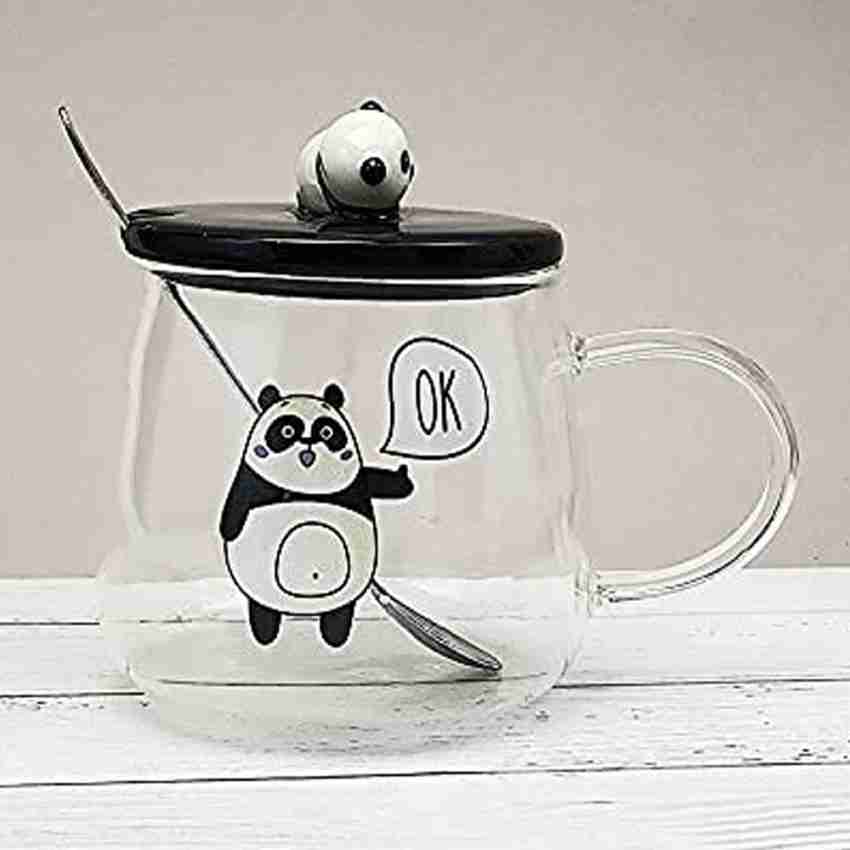 Panda Cup, Funny Coffee Mugs, Panda Cute Coffee Mugs with Lid & Spoon