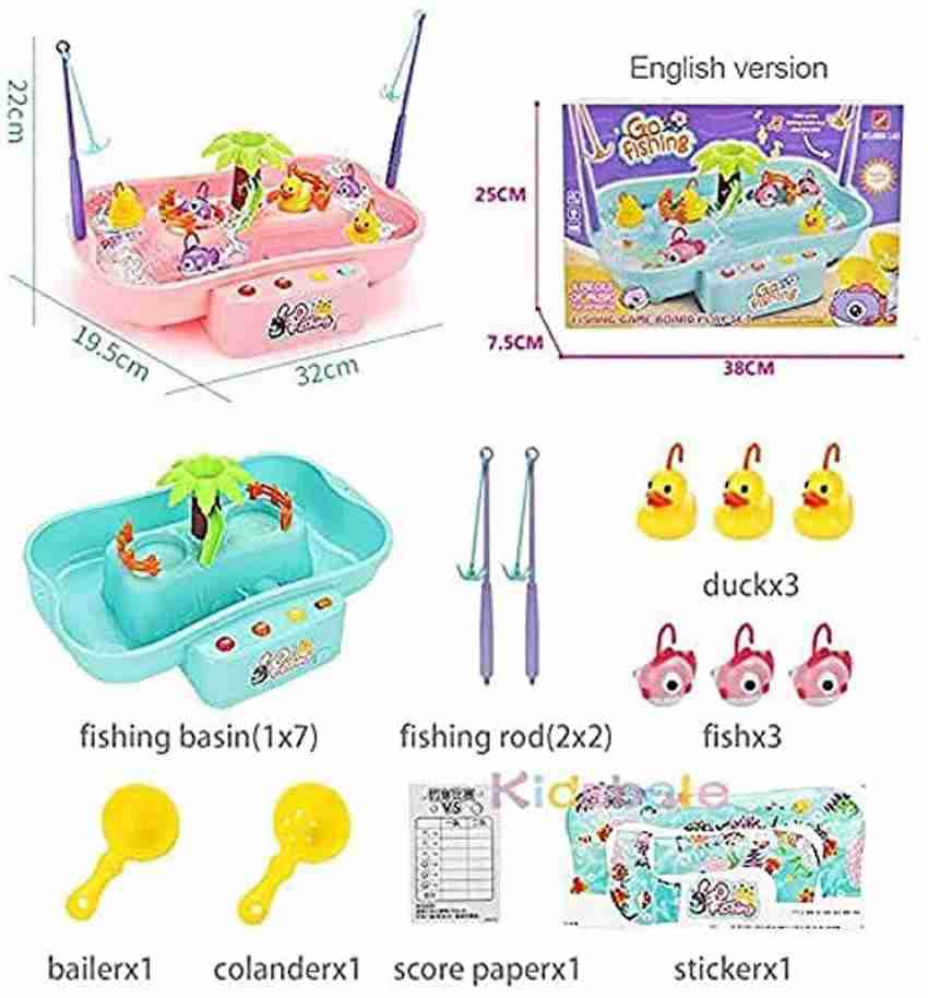 LIPSA Fishing Game Toy Set with Rotating Board, Musical Fish