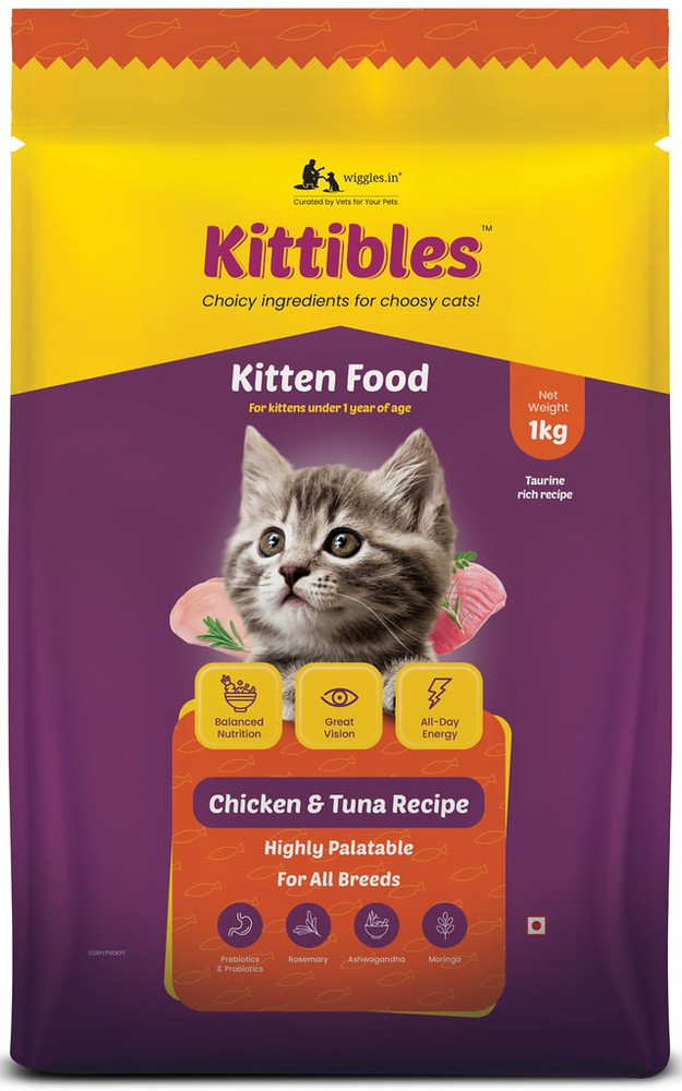 Wiggles Kittibles Kitten Food Dry Kitty 1kg 1 12 Months Baby