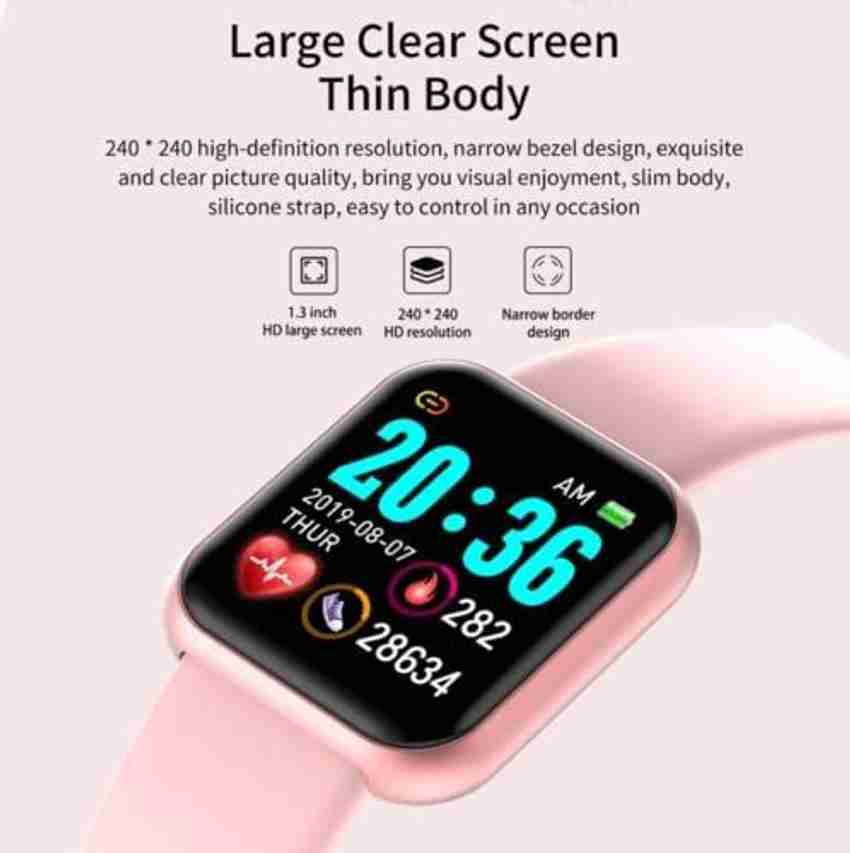 Home Story D20 Pink Smart Watch Fitness Band 35 mm Color Touch