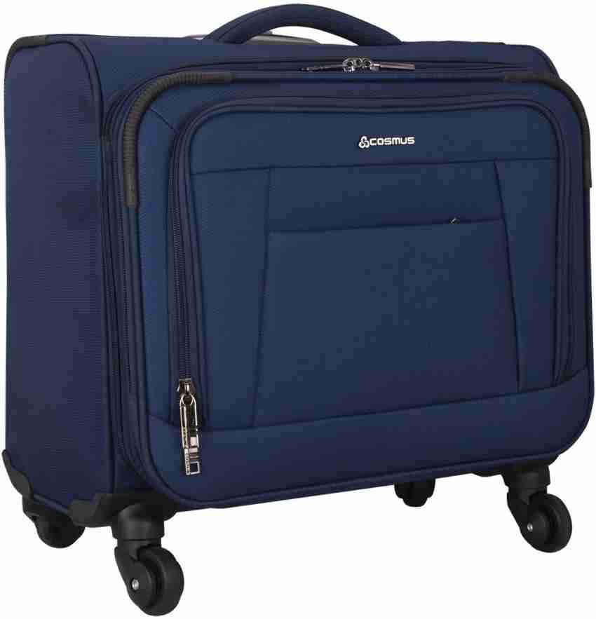 Cosmus Columbus 4 Wheel Trolley Laptop Bag Navy with digital numeric metal  lock Expandable Cabin Suitcase - 17 inch