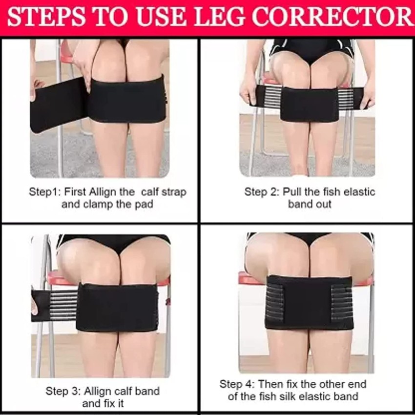 chekido Bow leg correction belt for Men and Women (BLACK, L