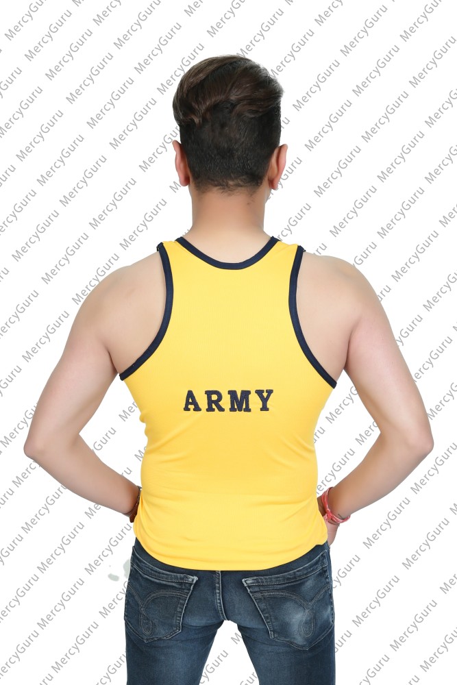 Army Black Baniyan/ Sando/Vest (Pack of 2) for Men