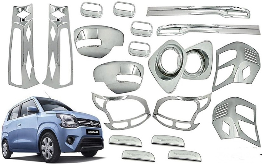 AMARIO Premium Quality Chrome Combo kit for Wagon R 2019 Present Set of 20 Pieces Chrome Maruti WagonR Front Garnish Price in India Buy AMARIO Premium Quality Chrome Combo kit for Wagon