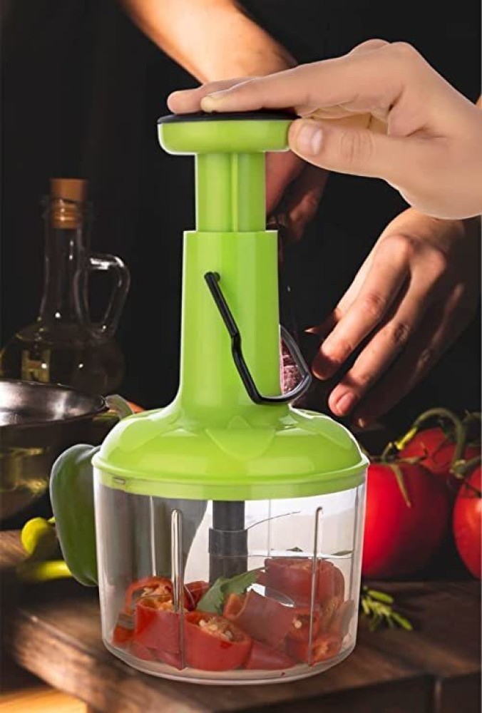 Quick & Easy 6 Blade Push Chopper Push N Chop Chopper Vegetable and Fruit  Cutter Chopper