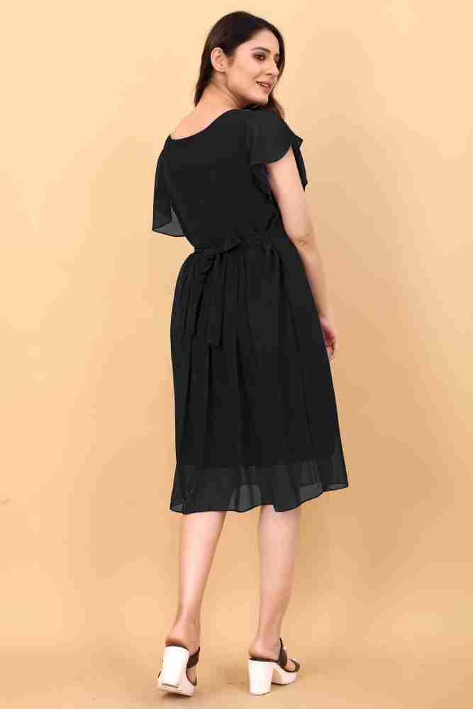 Buy Black Cocktail Dress Elegant Viscose Silk Dresses, Made in Italy, Handmade  Women's Clothing, Midi Tailored Evening Dress Online in India 