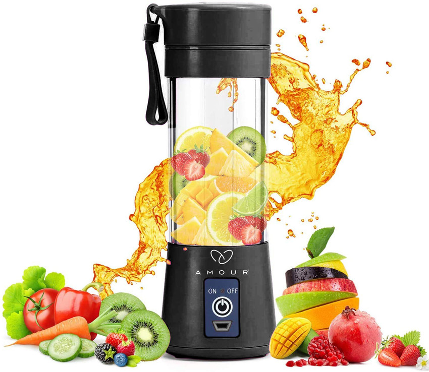 AMOUR Plastic Portable Blender Smoothie Juicer Cup Six Blades