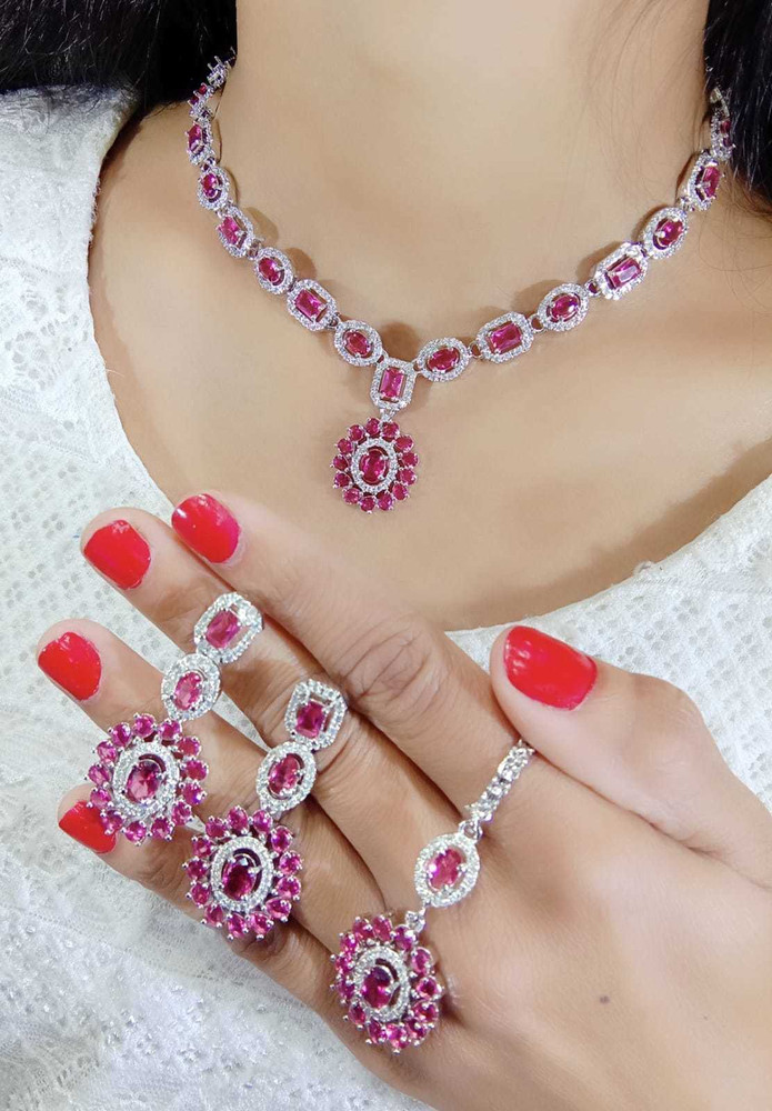 Silver and pink jewellery discount