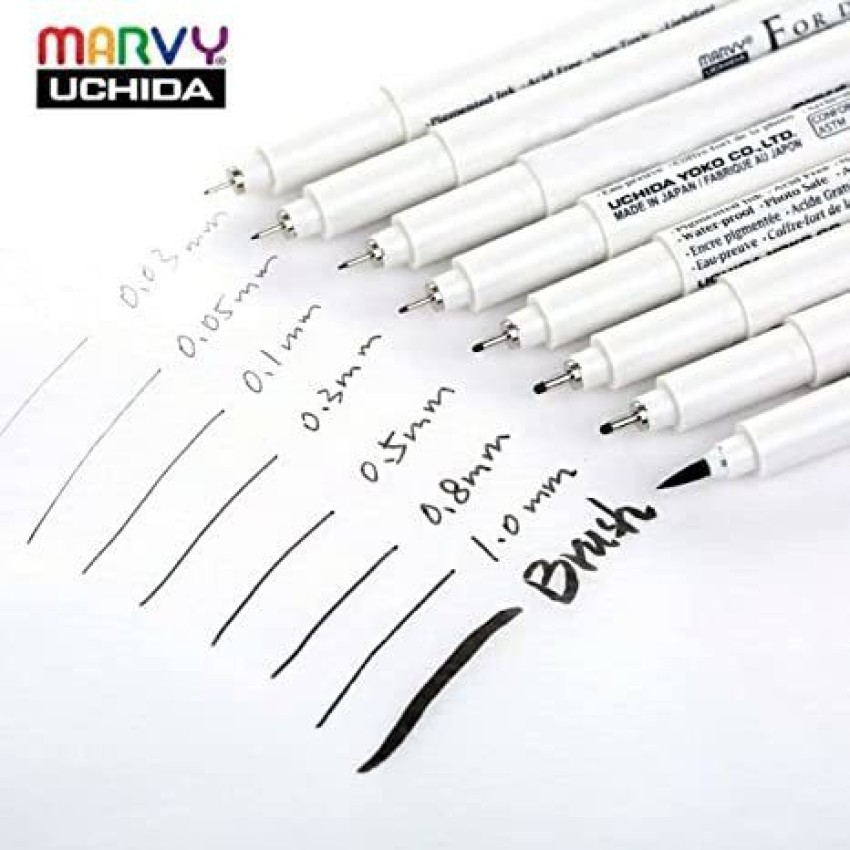 Micro-Line Pen, 0.1 Assorted Japanese Ink- Set of 12