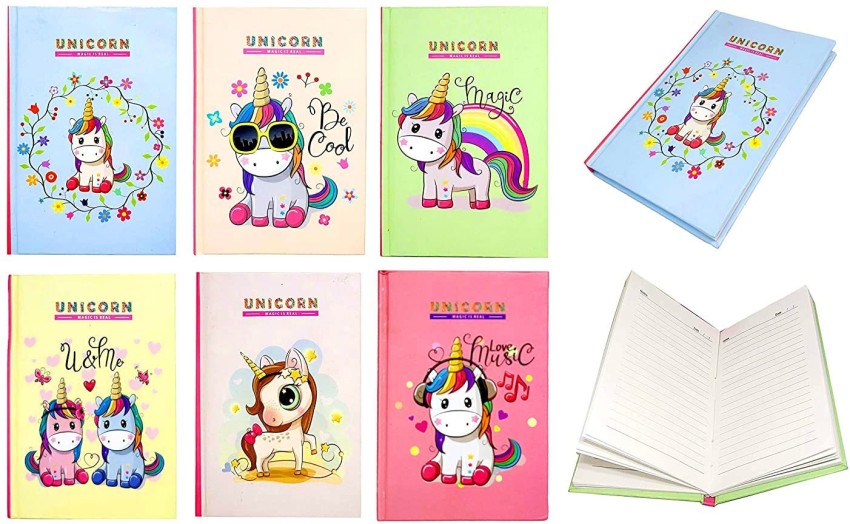 Neel Combo of Unicorn Stationery Set,-Pen, Pencil, Diary,  Pouch, Eraser for Kids-7pcs - Unicorn stationery Set