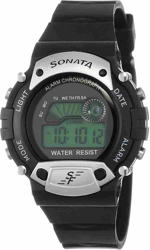 Sonata super fibre digital new arrivals grey dial men's watch