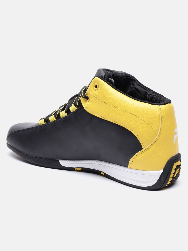 Fila black yellow sale shoes