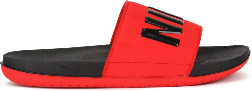 Red nike slides for men hot sale