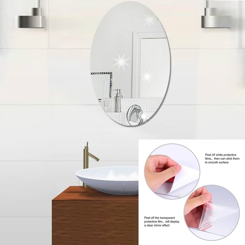IKK TRADERS 20 cm Best Flexible Mirror Sheets Mirror Tiles Non