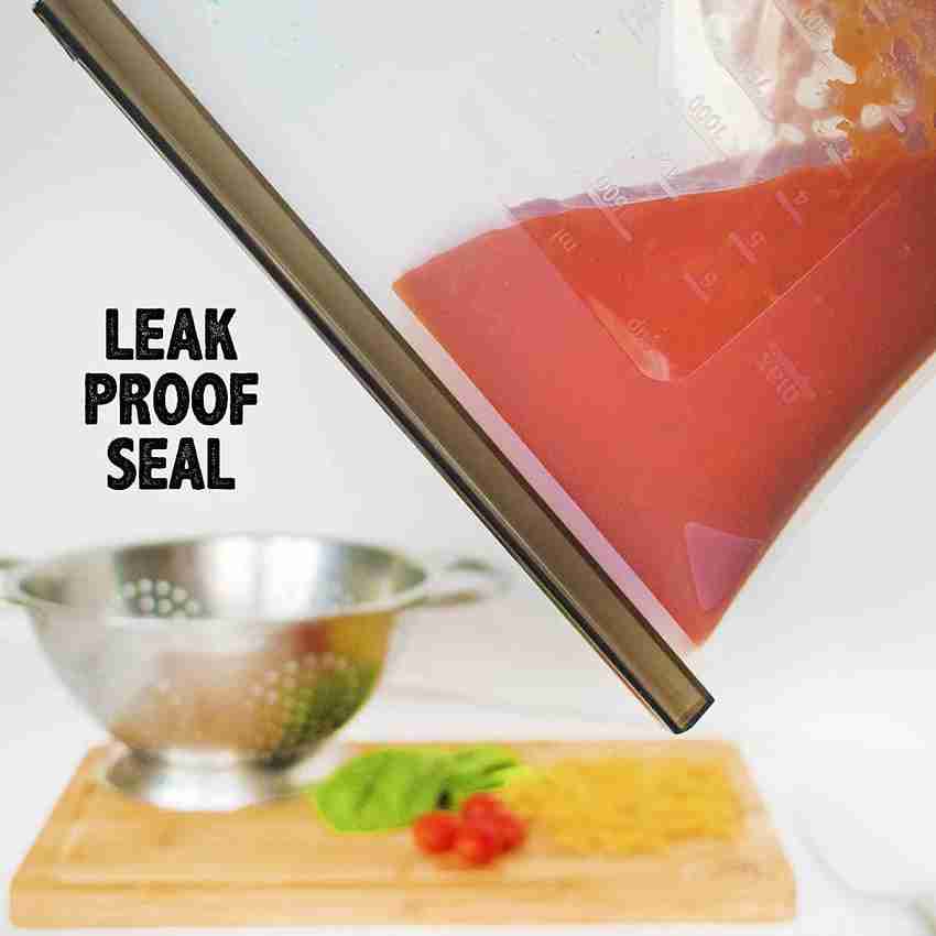 Onlyeasy Reusable Storage Bag Food Preservation Leakproof Ziplock