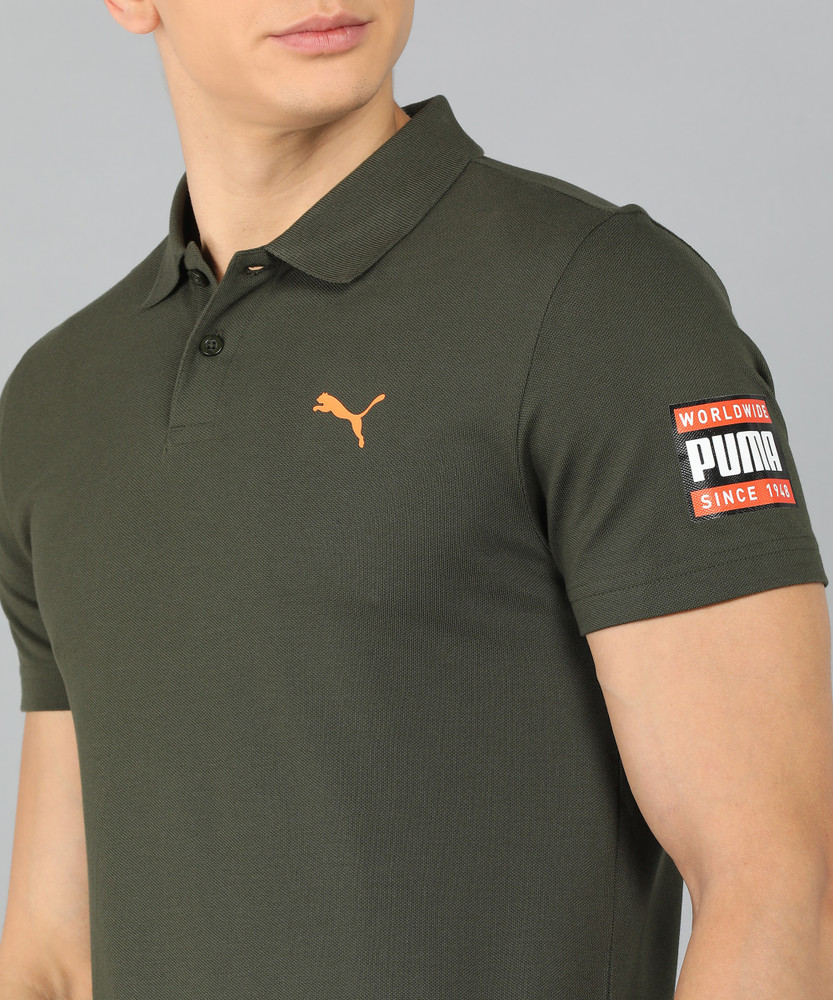 Olive green puma shirt new arrivals