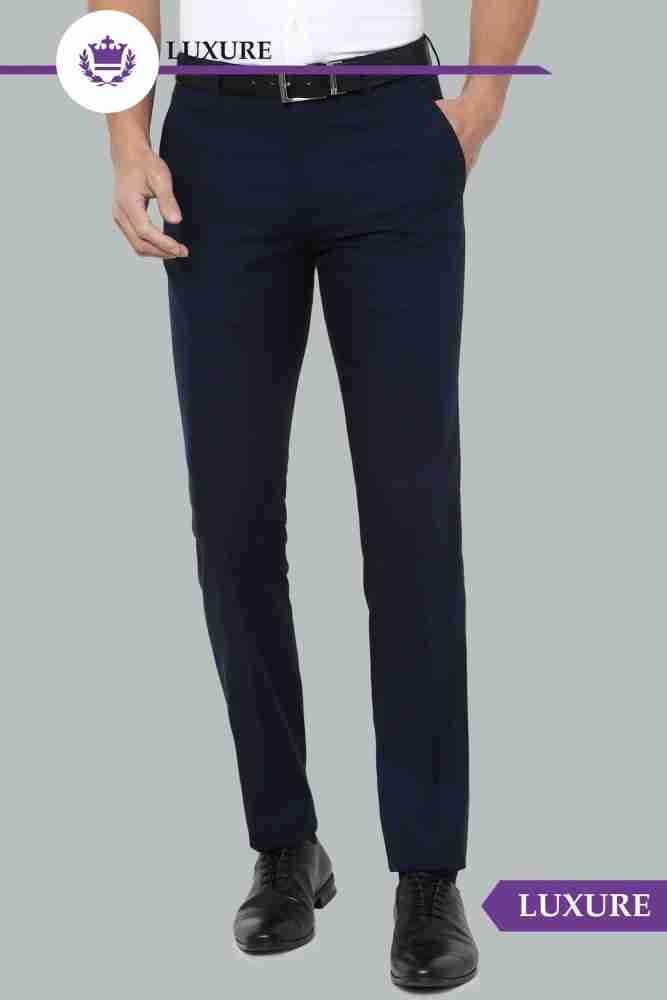 Louis Philippe Blue Pants Steven Style Size 32 Mens Blue Trousers Cotton  Trouser