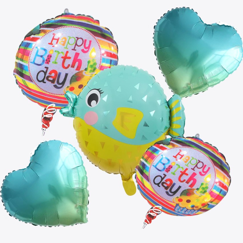 Shopperskart Printed Fish Shape / Foil Balloons Printed  Ocean Sea Underwater Theme Fish Balloon - Balloon
