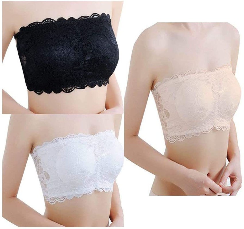 Dadlace Women's Lace Tube Strapless Padded Bra (Free Size, 28 to 34 ) Girls  Full Coverage Non Padded Bra - Buy Dadlace Women's Lace Tube Strapless  Padded Bra (Free Size, 28 to